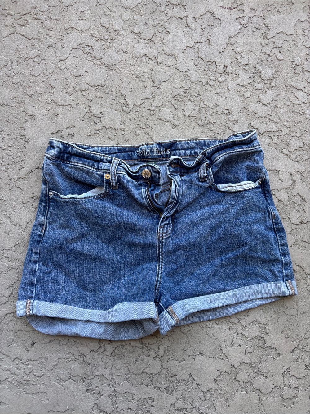 wild fable Dark Blue Rolled-Hem Denim Shorts